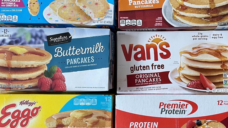 boxes of frozen pancakes