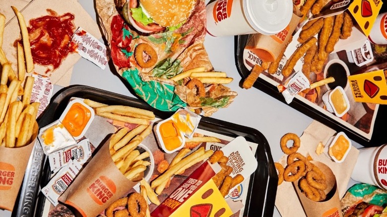 Burger King meals on trays